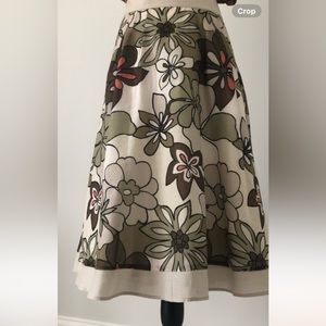 Dorothee Biss Neutral Colored Floral Skirt Size 14